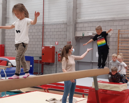 Turnles in de sporthal van Wespelaar