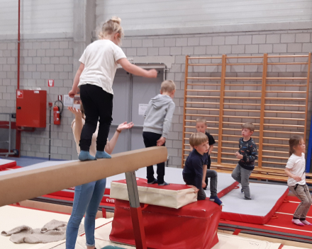 Turnles in de sporthal van Wespelaar