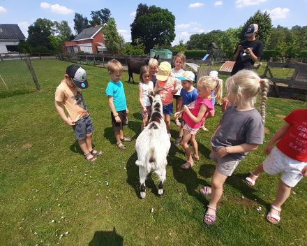 Uitstap naar de tuin van de juf