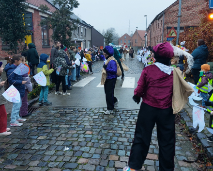 De Sint en de pieten op bezoek